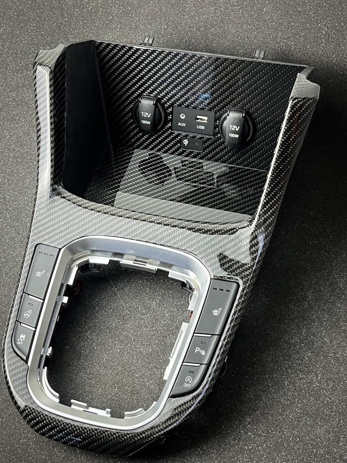 WST-Carbon Echtcarbon Cover für Handyladeschale für Hyundai i30 N PDE