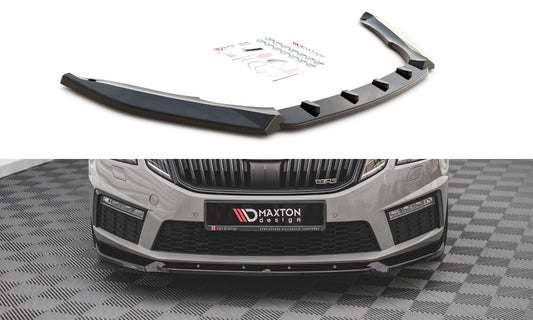 Maxton Design Cup Spoilerlippe Front Ansatz V.2 für Skoda Octavia RS Mk3 Facelift (2016-2019)