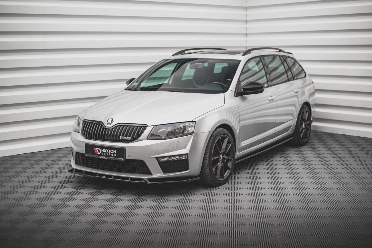 Maxton Design Cup Spoilerlippe Front Ansatz V.3 für Skoda Octavia RS Mk3 (2013-2016)