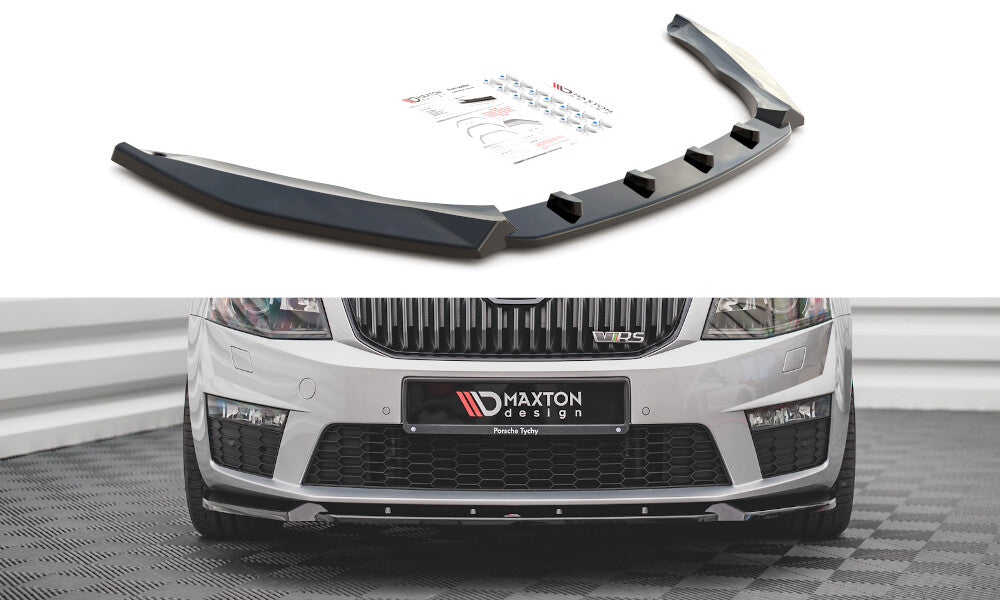 Maxton Design Cup Spoilerlippe Front Ansatz V.3 für Skoda Octavia RS Mk3 (2013-2016)