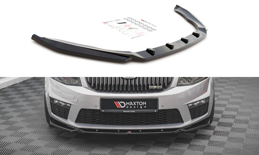 Maxton Design Cup Spoilerlippe Front Ansatz V.4 für Skoda Octavia RS Mk3 (2013-2016)