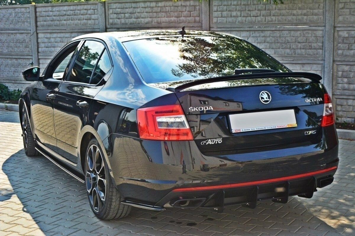 Maxton Design Heck Ansatz Diffusor Heckschürze für Skoda OCTAVIA III RS inkl. Facelift (2013-2019)