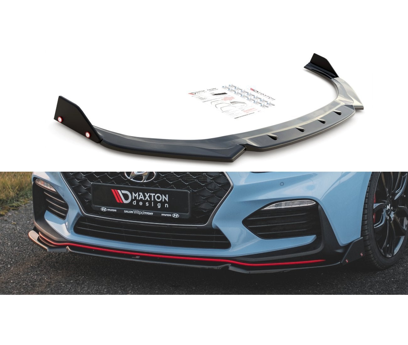 Cup Spoilerlippe Front Ansatz + Flaps V.6 für Hyundai I30 N Mk3 Hatchback/Fastback