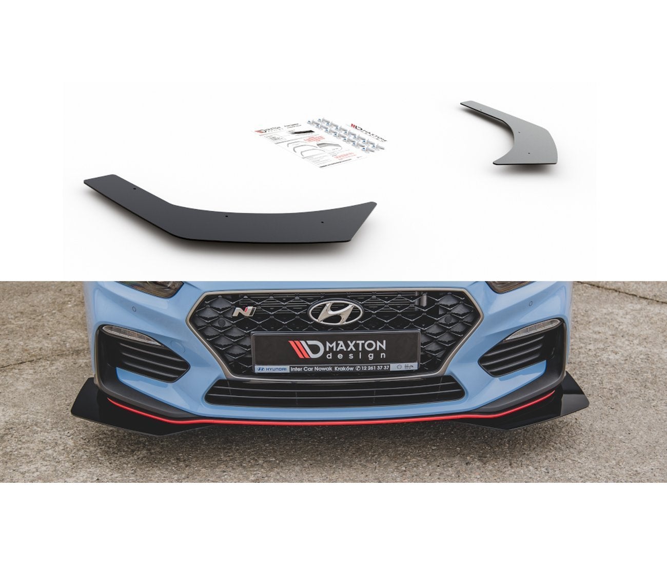 Front Stoßstangen Racing Flaps für Hyundai I30 N Mk3 Hatchback  Fastback