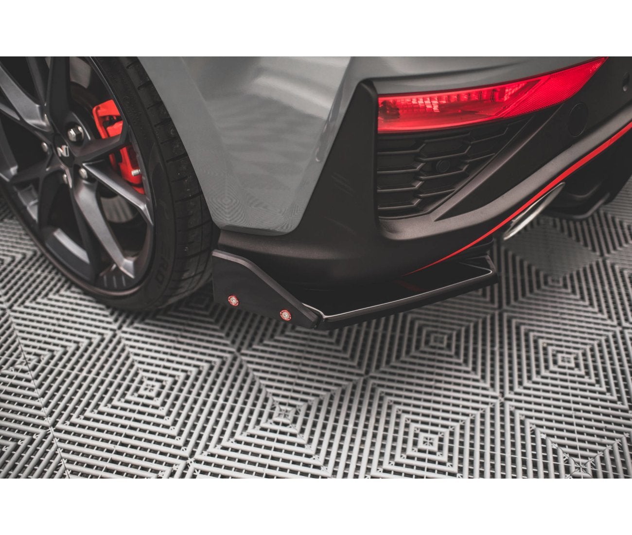 Heck Ansatz Flaps Diffusor +Flaps für V.1 Hyundai I30 N Hatchback Mk3 Facelift