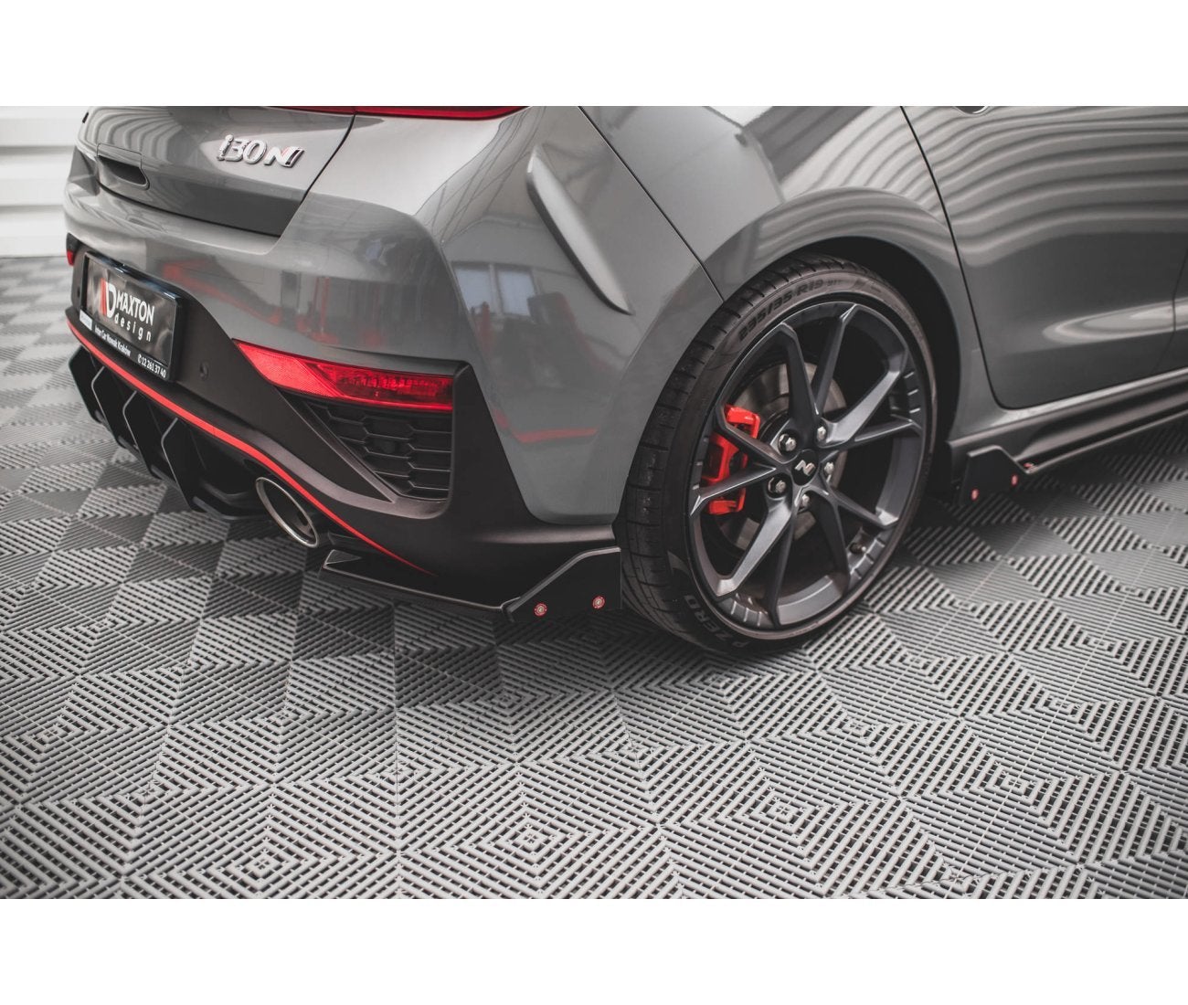 Heck Ansatz Flaps Diffusor +Flaps für V.1 Hyundai I30 N Hatchback Mk3 Facelift