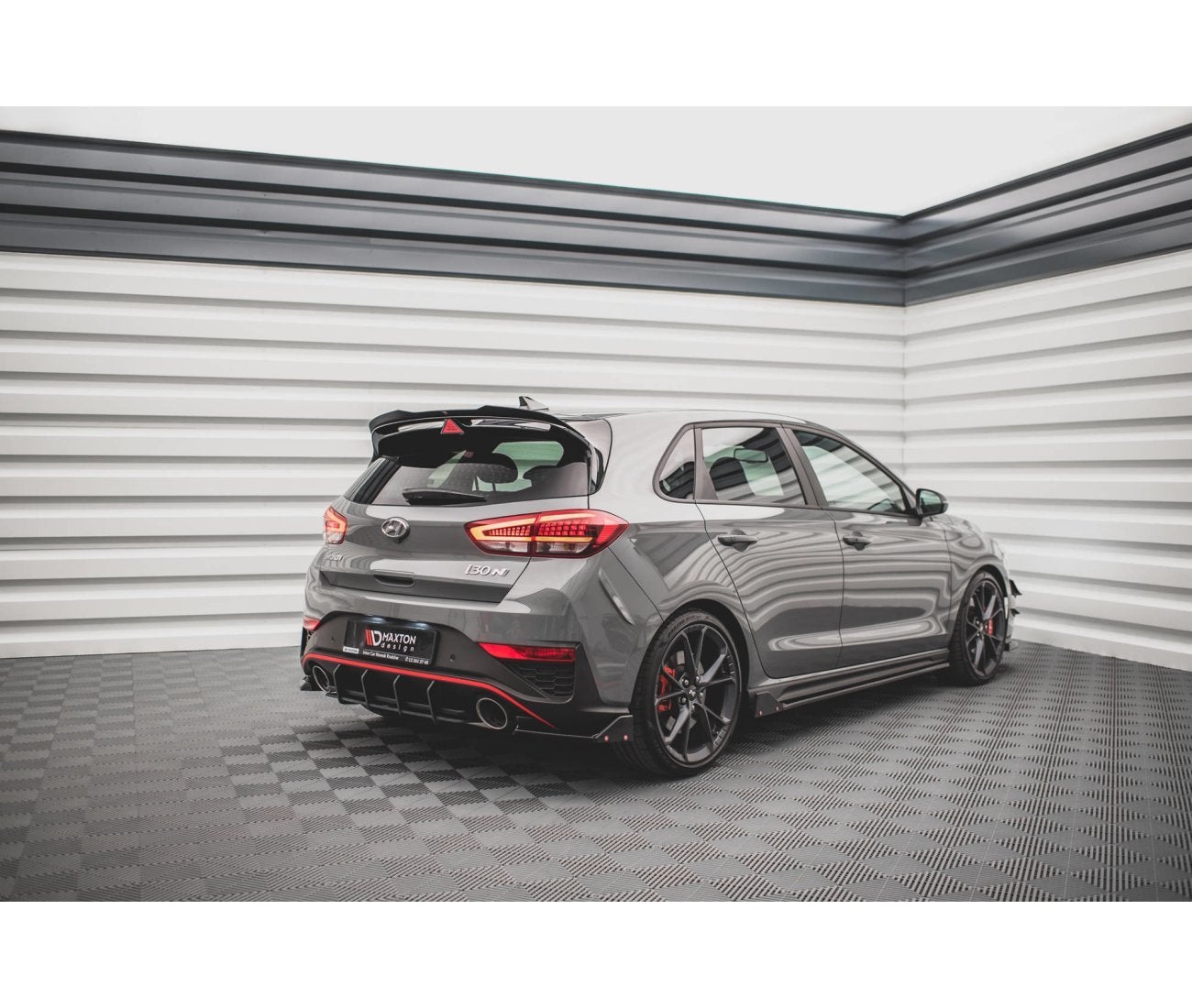 Heck Ansatz Flaps Diffusor +Flaps für V.1 Hyundai I30 N Hatchback Mk3 Facelift
