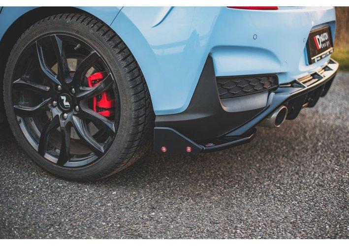 Heck Ansatz Flaps Diffusor + Flaps V.7 für Hyundai I30 N Mk3 Hatchback
