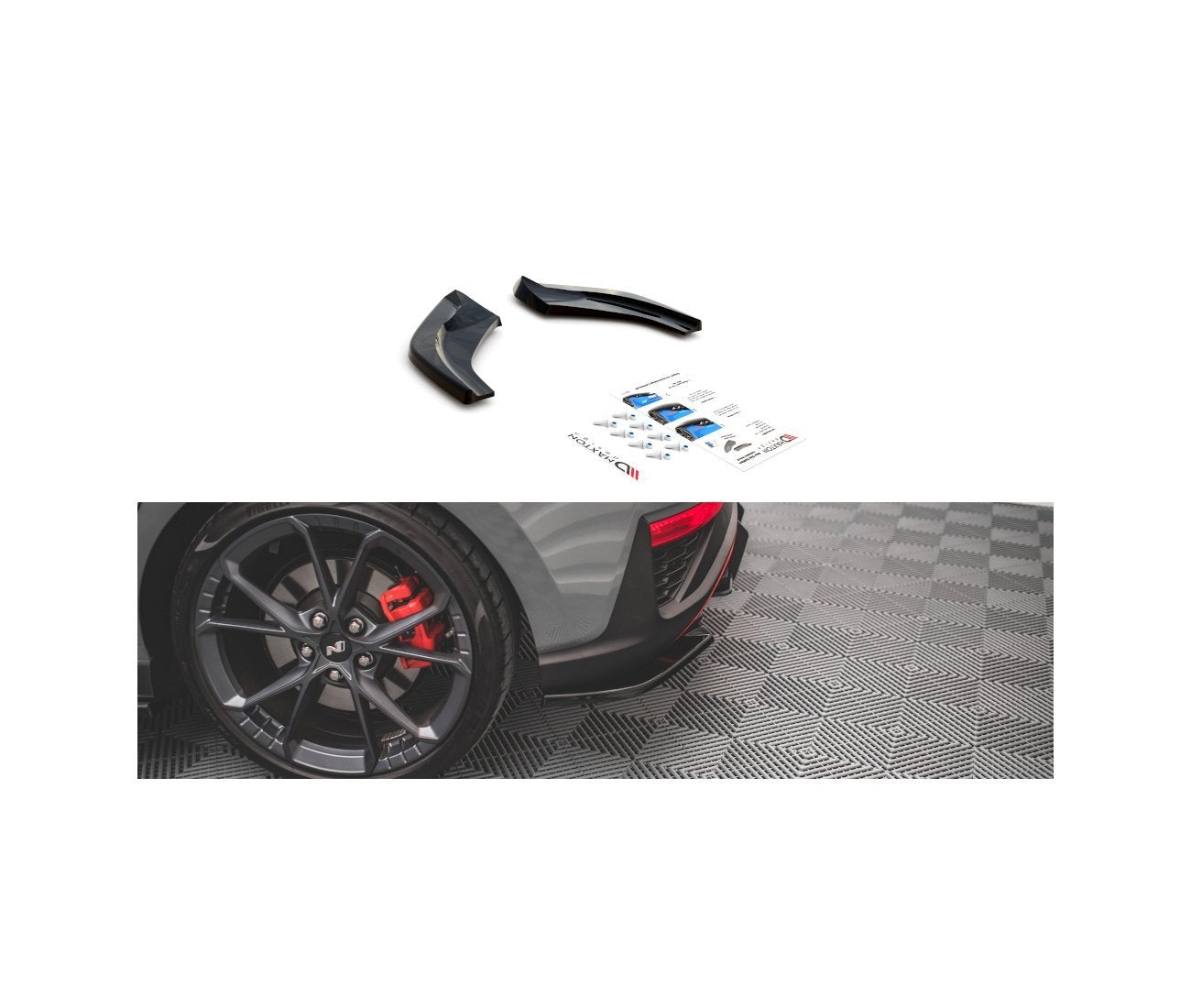 Heck Ansatz Flaps Diffusor V.2 für Hyundai I30 N Hatchback Mk3 Facelift