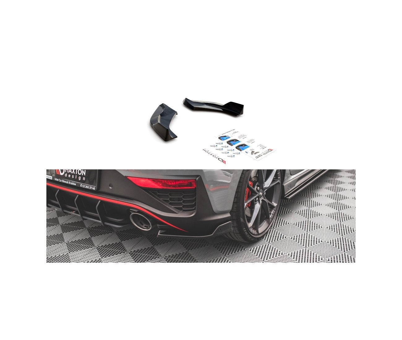 Heck Ansatz Flaps Diffusor V.3 für Hyundai I30 N Hatchback Mk3 Facelift