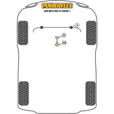 Powerflex Buchsen Stabilisator vorne 23.2mm für Hyundai i20 BC3 nc N (2018-)