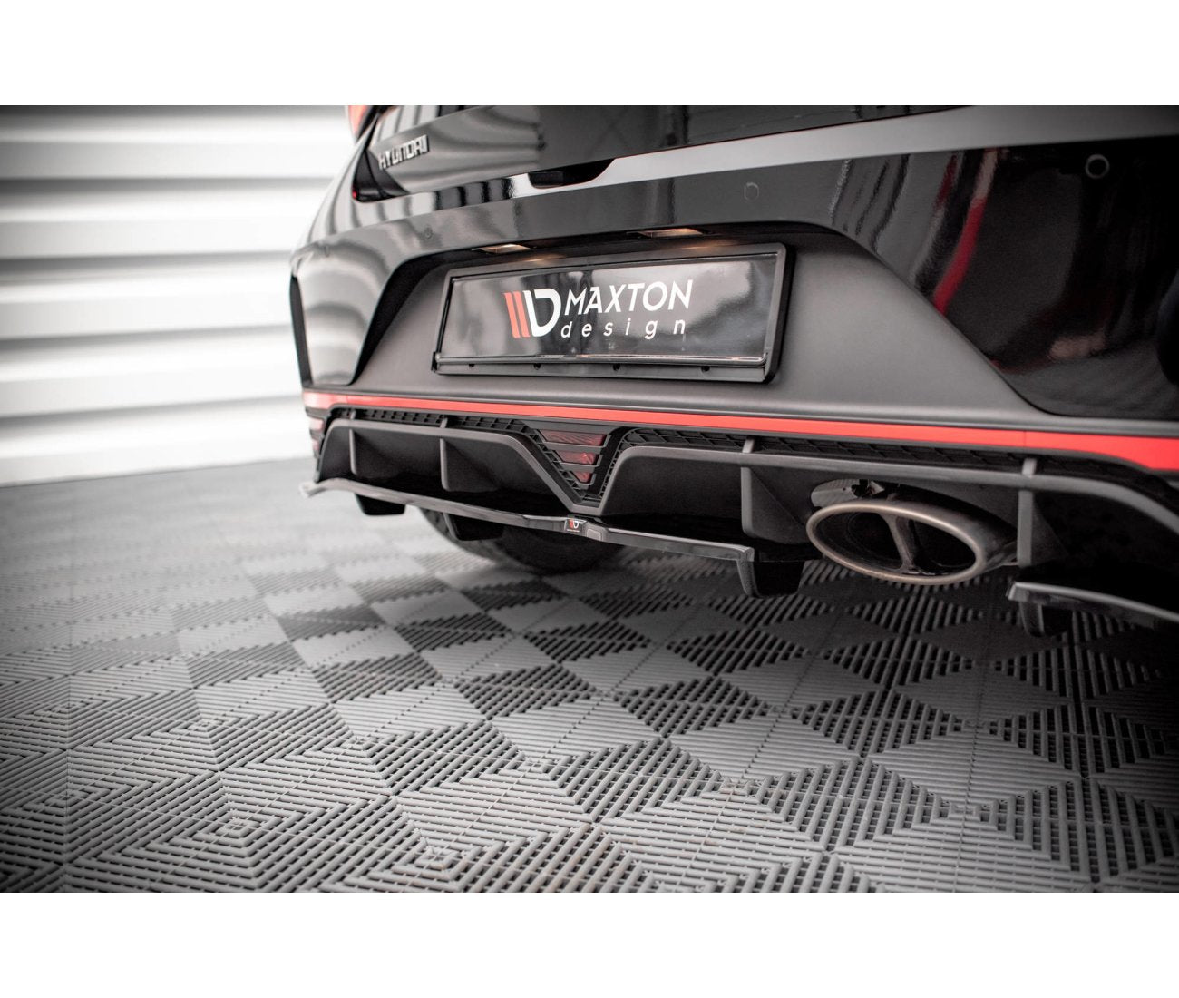Mittlerer Cup Diffusor Heck Ansatz DTM Look für Hyundai I20 N Mk3