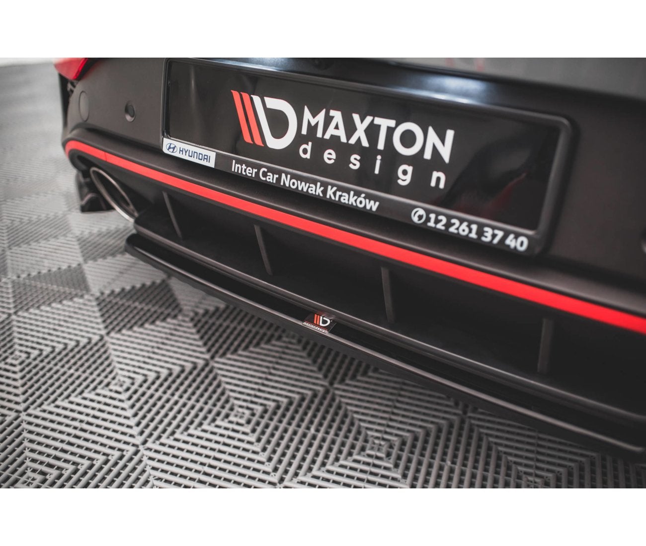 Mittlerer Cup Diffusor Heck Ansatz für Hyundai I30 N Hatchback Mk3 Facelift